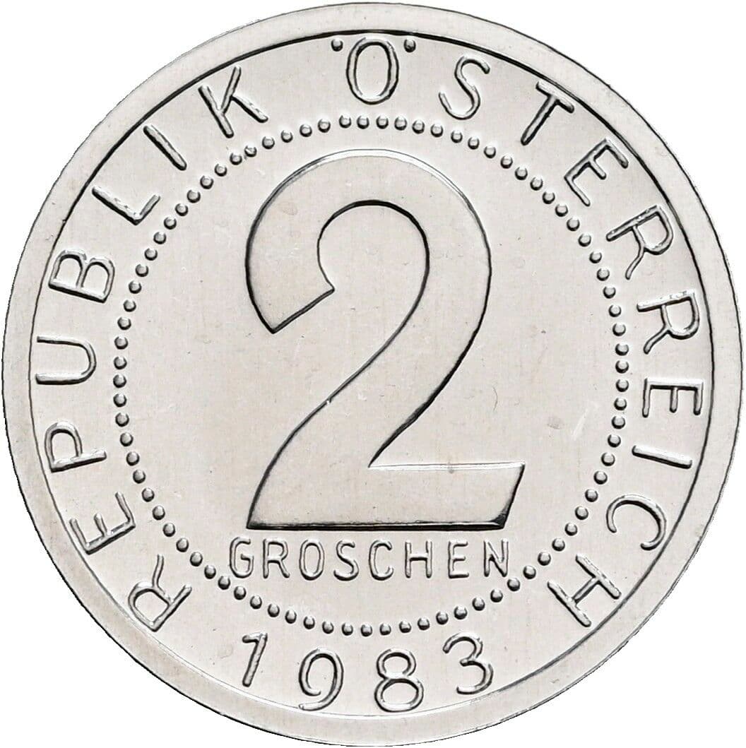 2 Groschen 1983 – Vorderseite