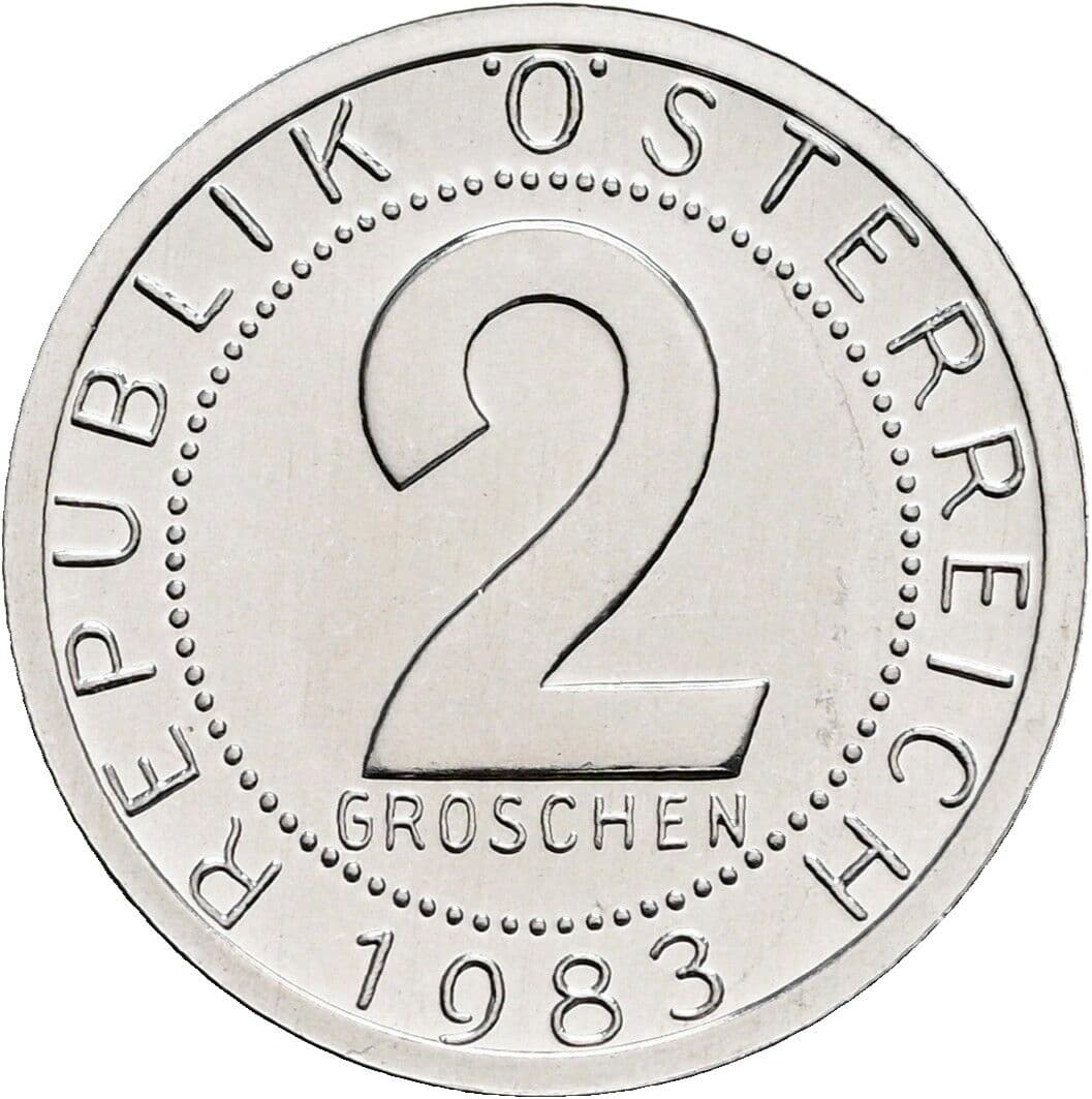 2 Groschen 1983 – Vorderseite