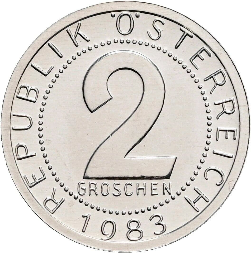 2 Groschen 1983 – Vorderseite