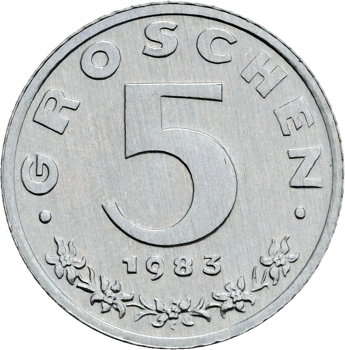5 Groschen 1983 – Vorderseite