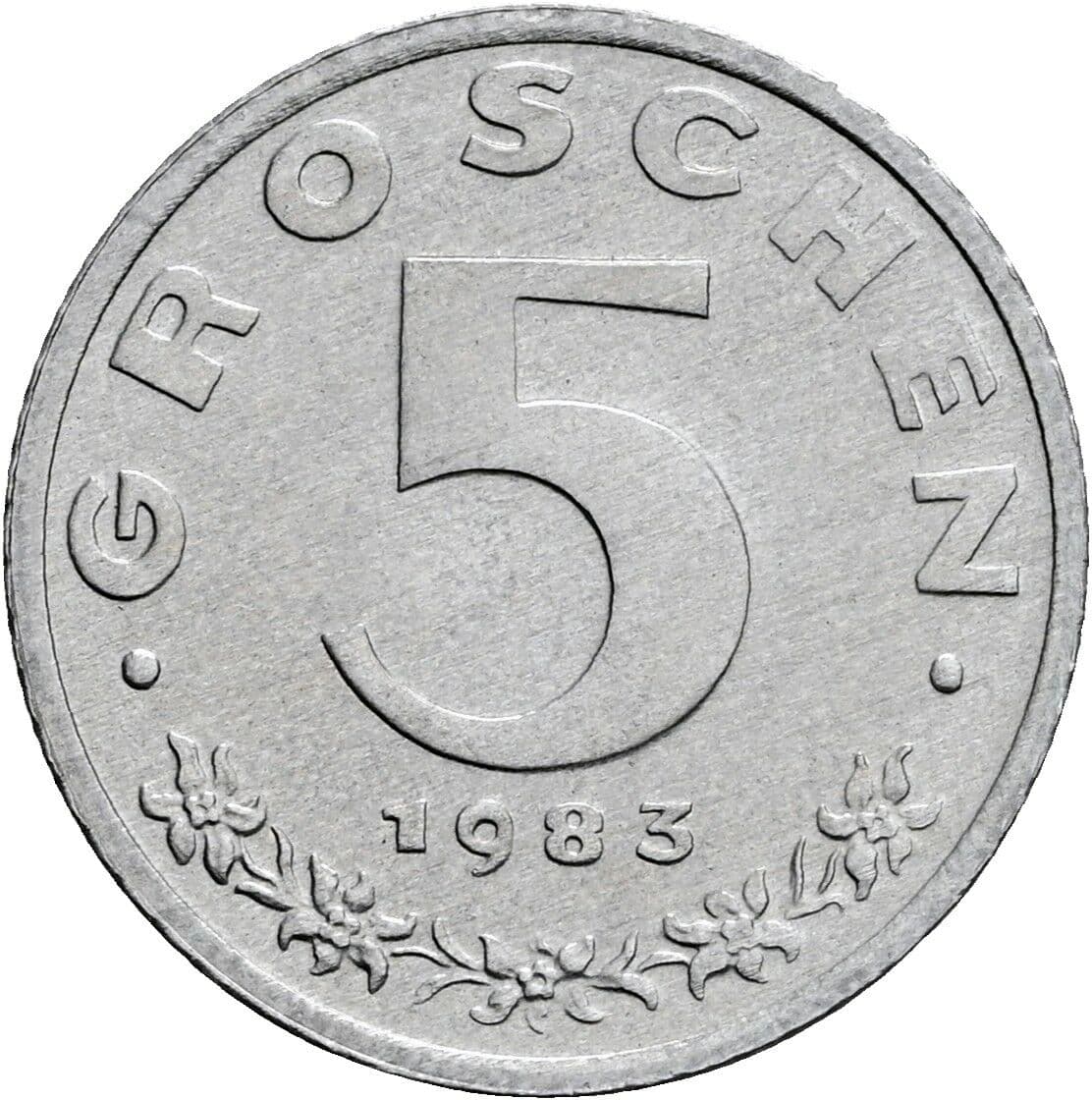 5 Groschen 1983 – Vorderseite