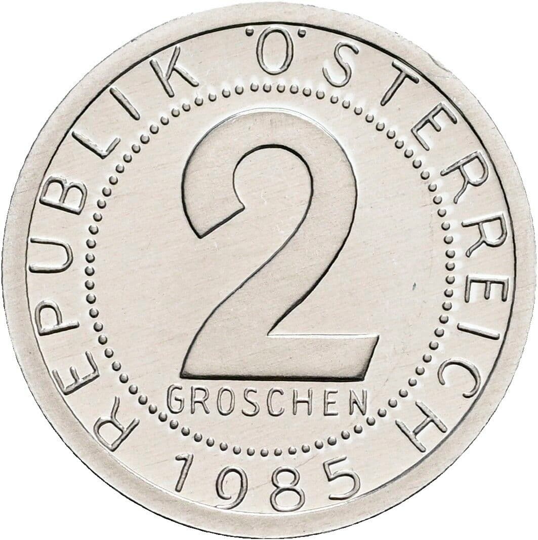 2 Groschen 1985 – Vorderseite