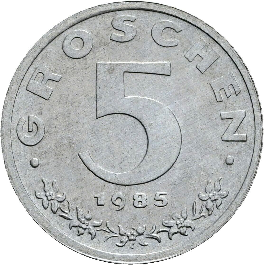 5 Groschen 1985 – Vorderseite
