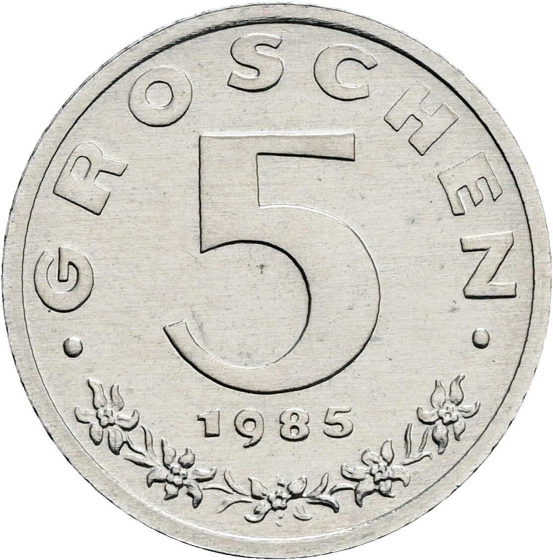 5 Groschen 1985 – Vorderseite
