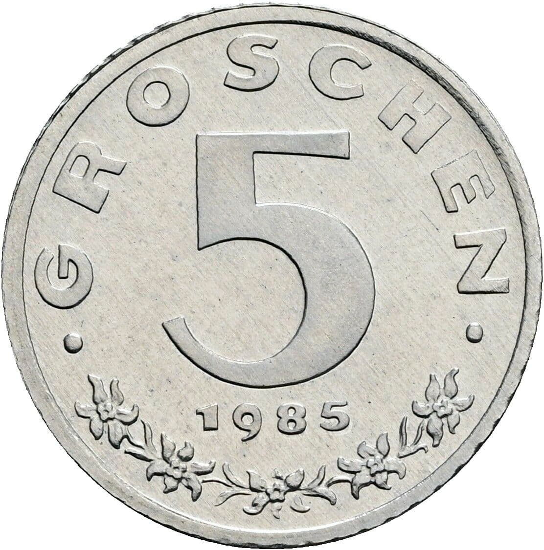 5 Groschen 1985 – Vorderseite