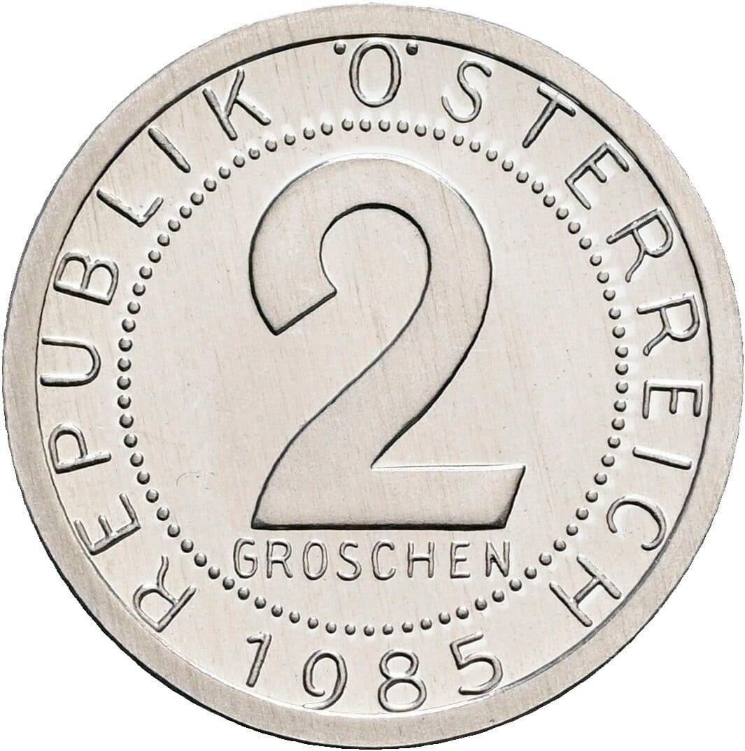 2 Groschen 1985 – Vorderseite