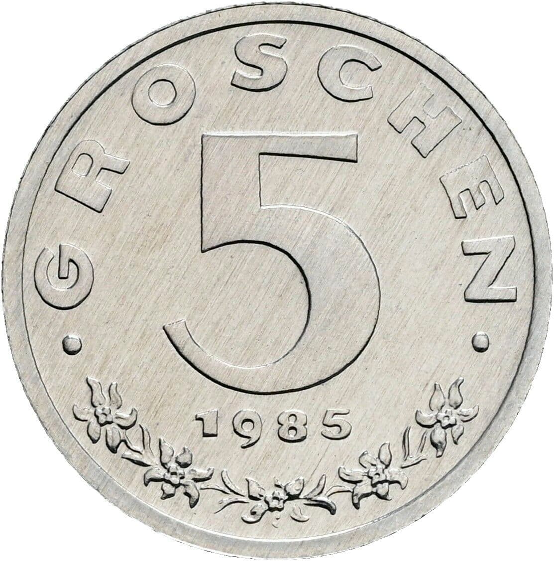 5 Groschen 1985 – Vorderseite