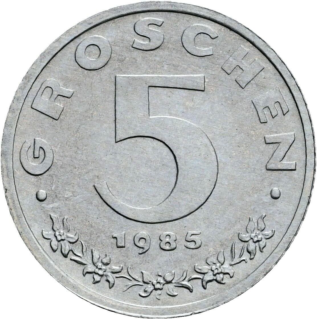 5 Groschen 1985 – Vorderseite