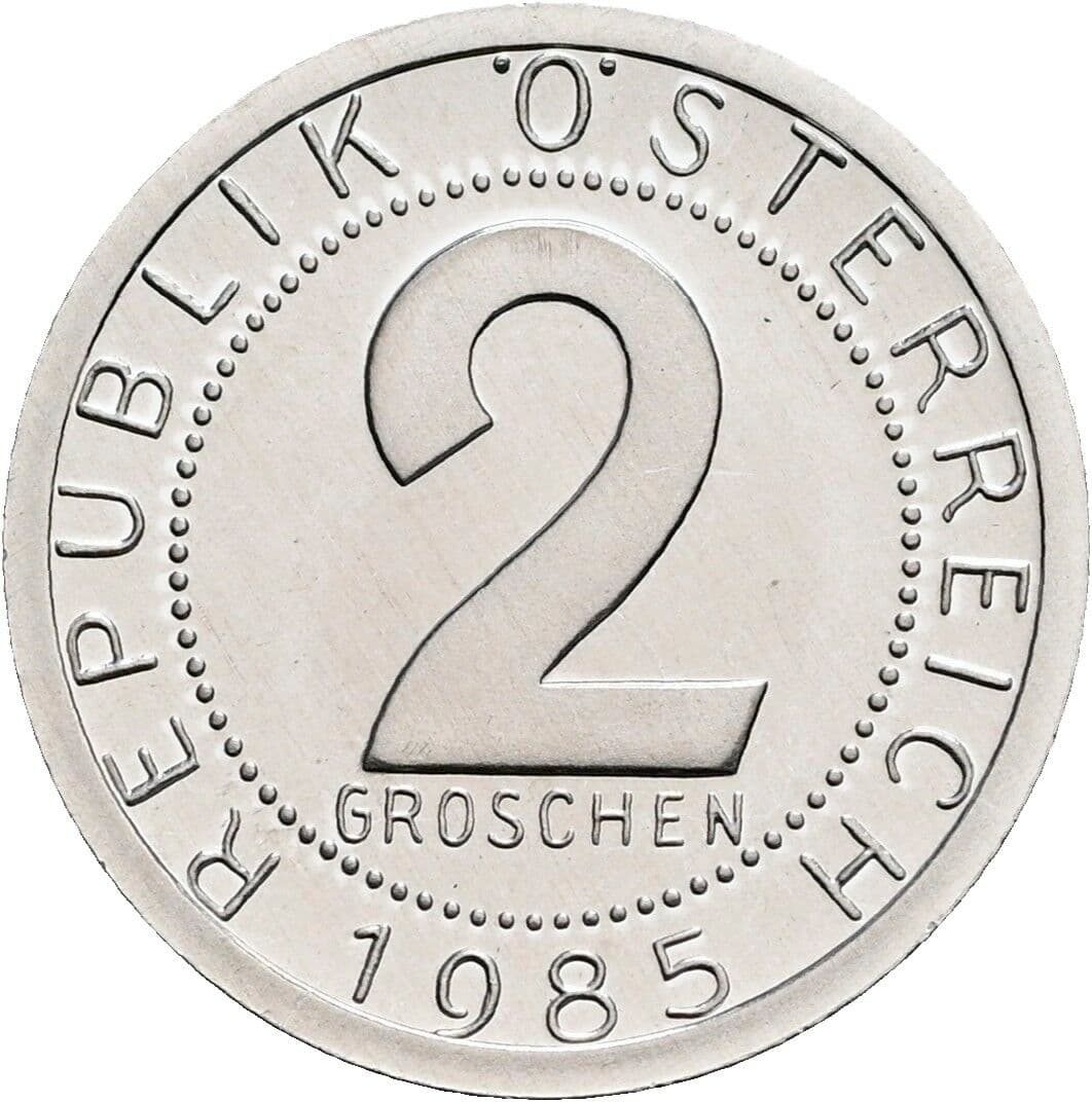 2 Groschen 1985 – Vorderseite