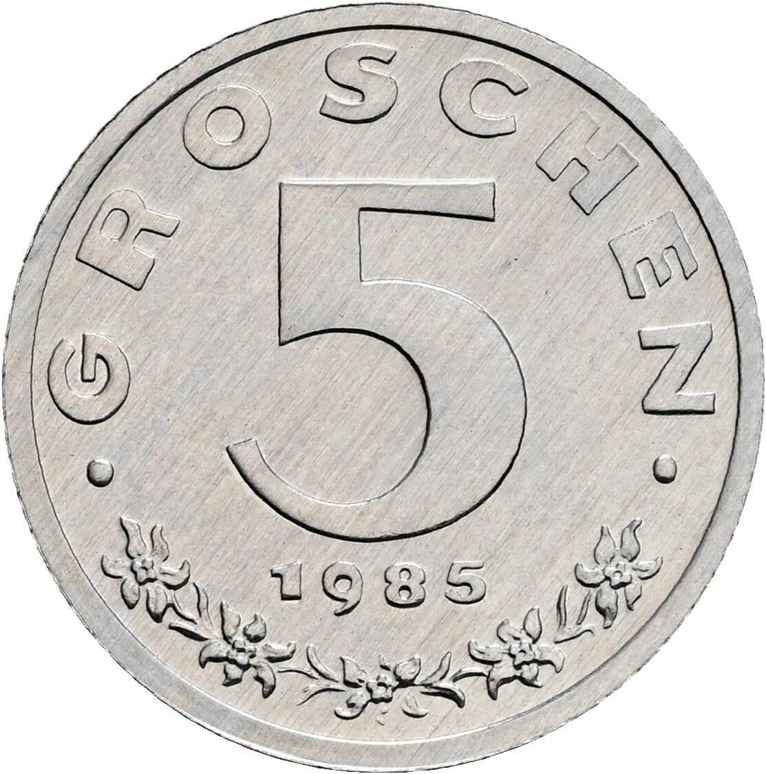 5 Groschen 1985 – Vorderseite