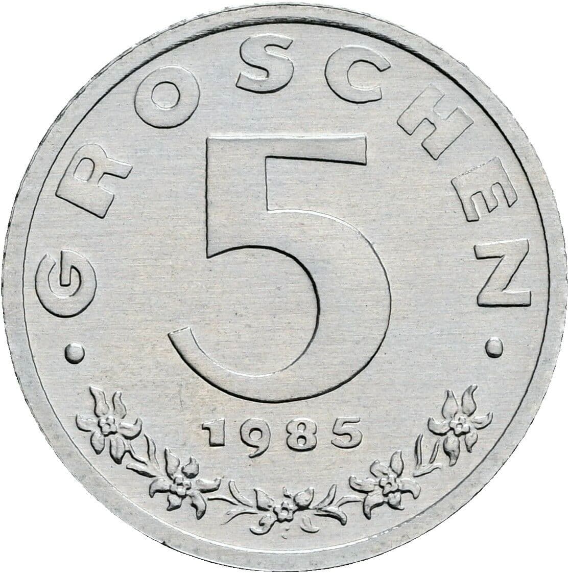 5 Groschen 1985 – Vorderseite