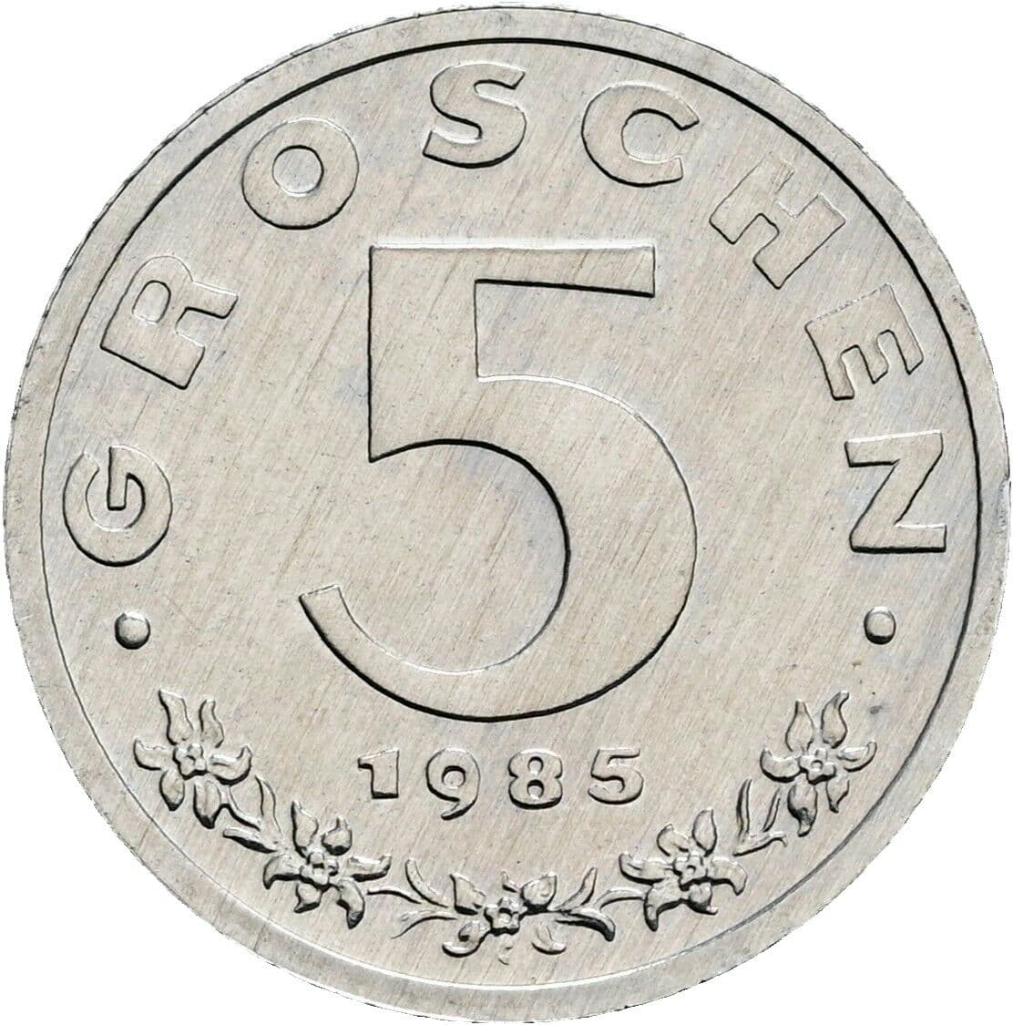5 Groschen 1985 – Vorderseite