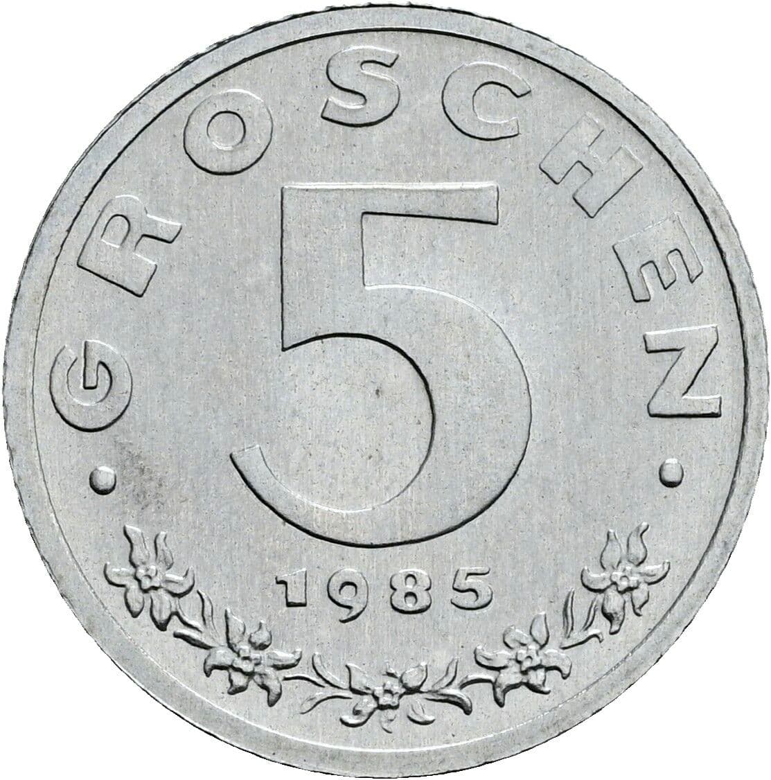 5 Groschen 1985 – Vorderseite