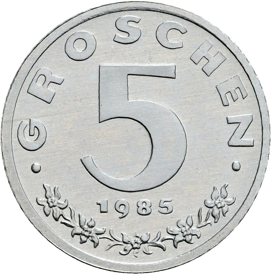 5 Groschen 1985 – Vorderseite
