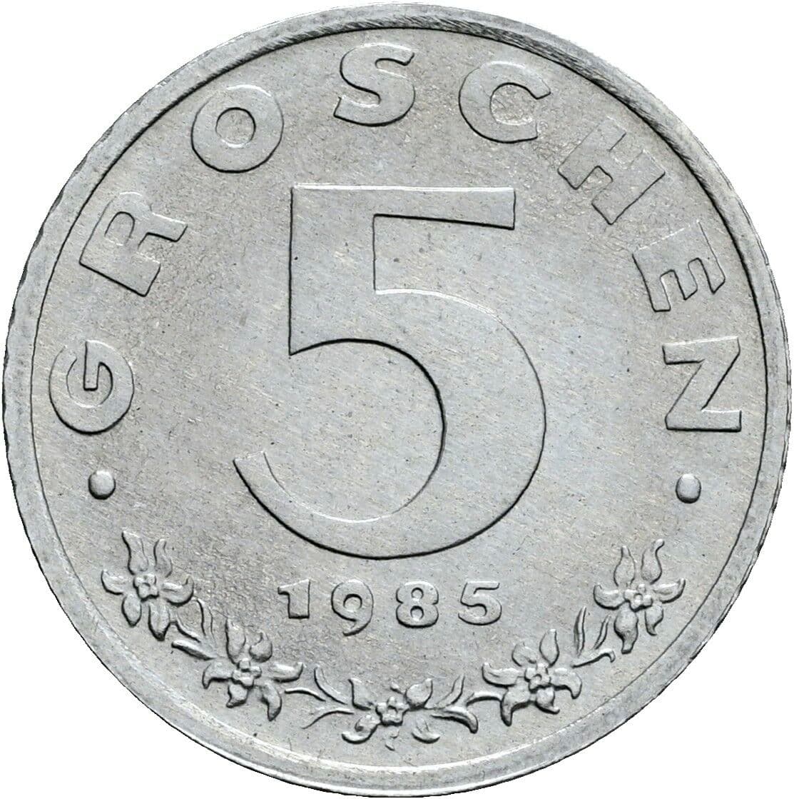 5 Groschen 1985 – Vorderseite