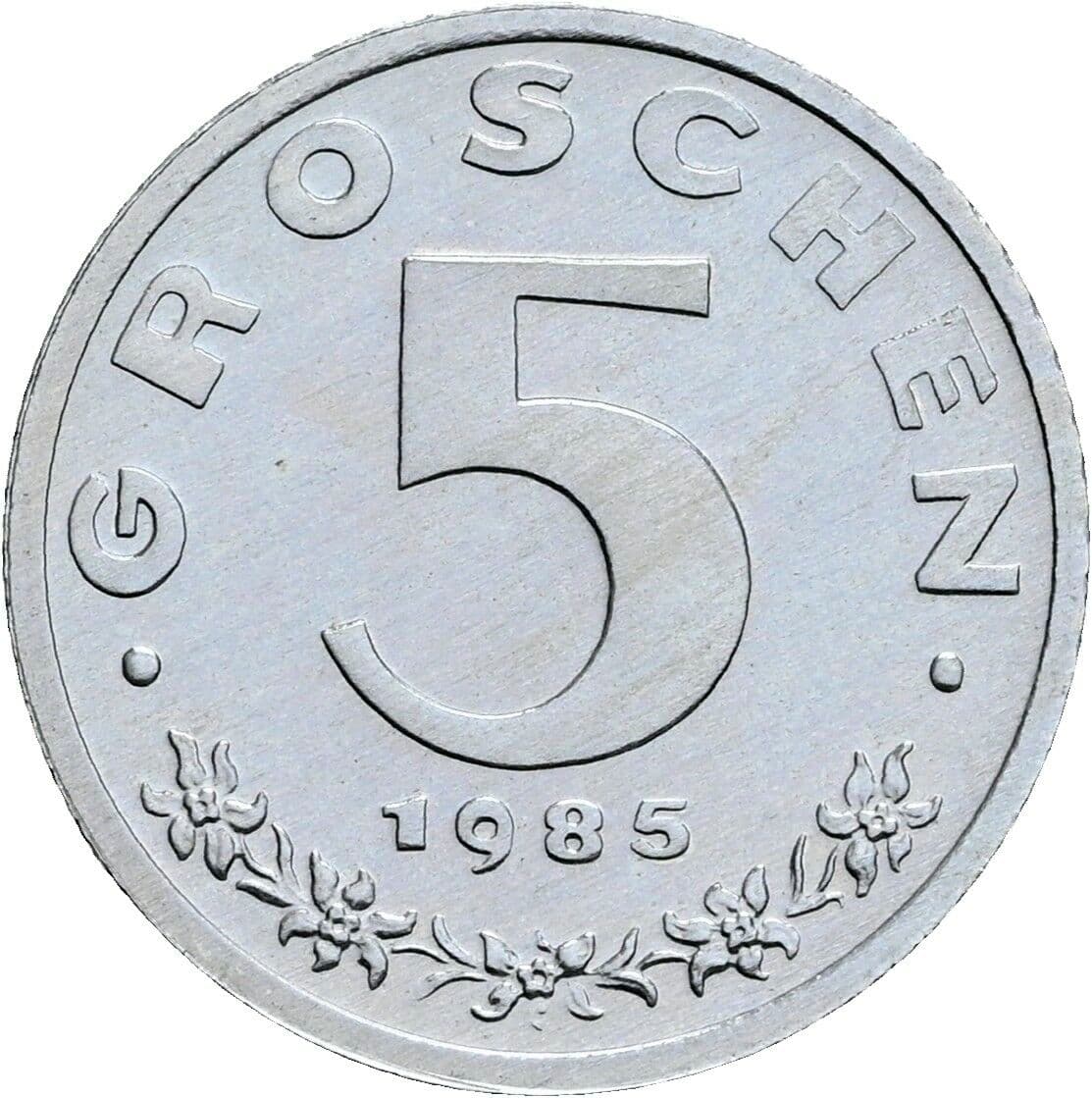 5 Groschen 1985 – Vorderseite