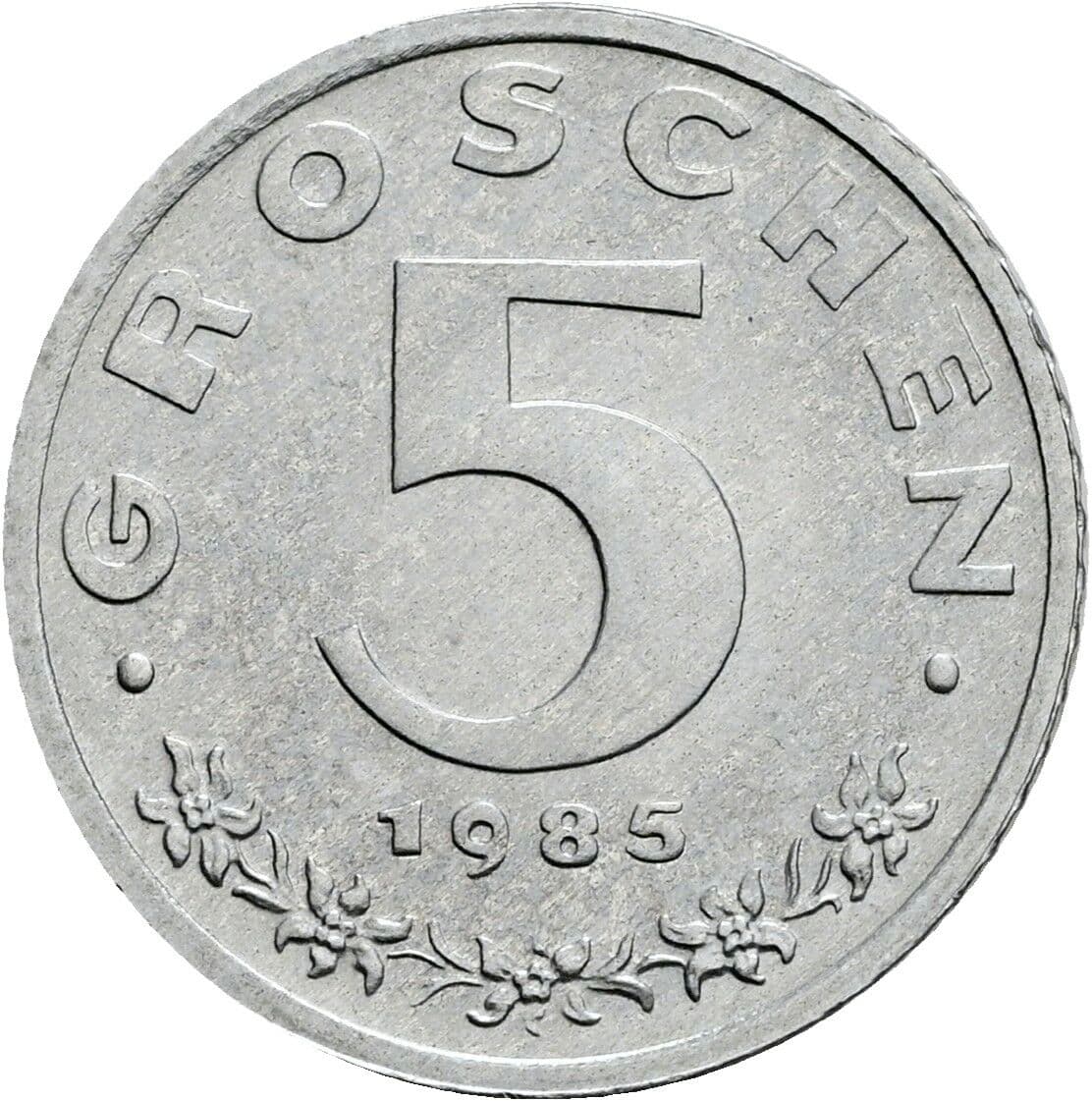 5 Groschen 1985 – Vorderseite