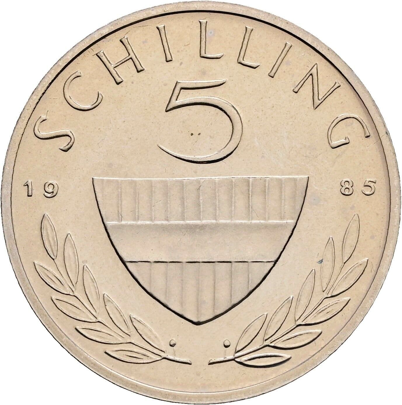5 Schilling 1985 – Vorderseite