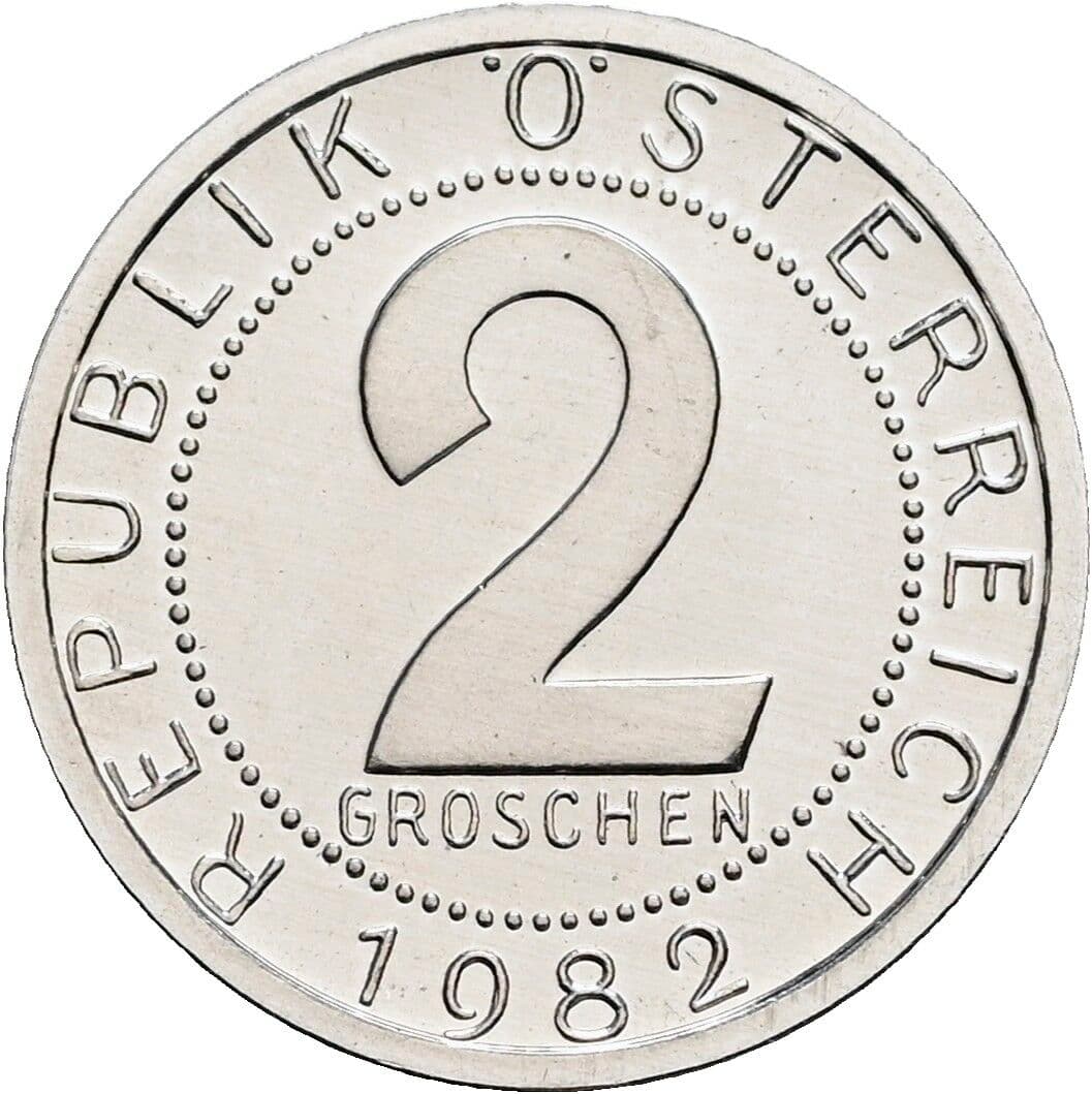 2 Groschen 1982 – Vorderseite