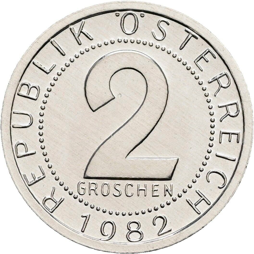 2 Groschen 1982 – Vorderseite