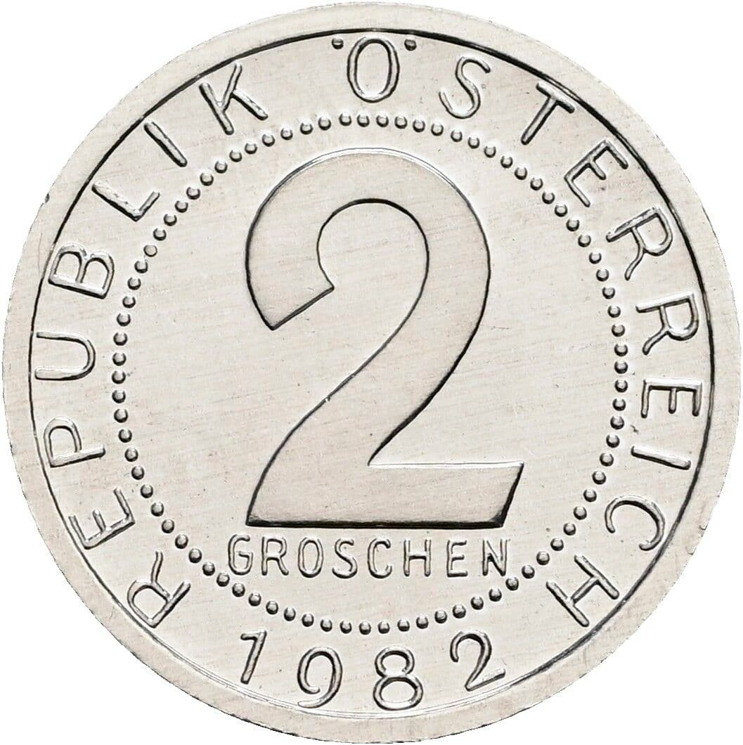 2 Groschen 1982 – Vorderseite