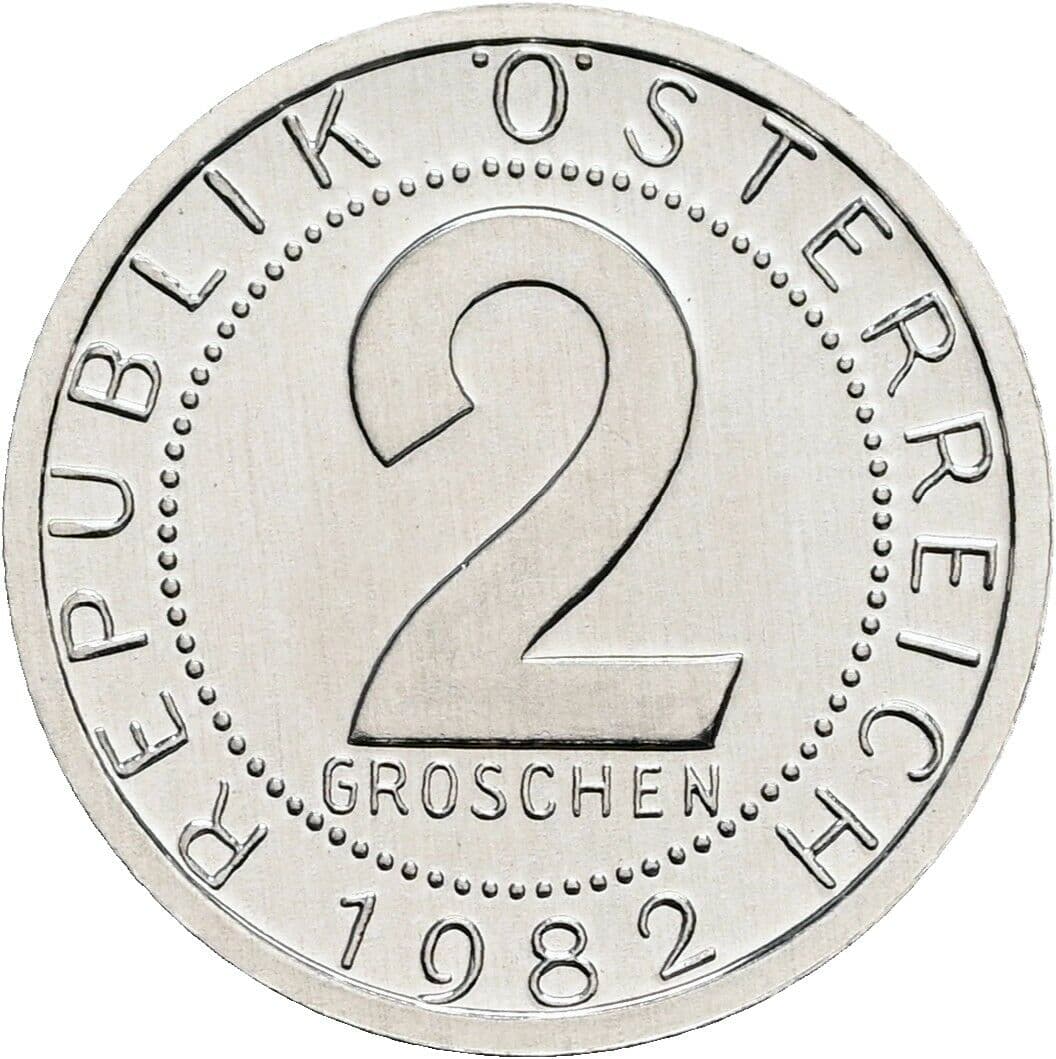 2 Groschen 1982 – Vorderseite