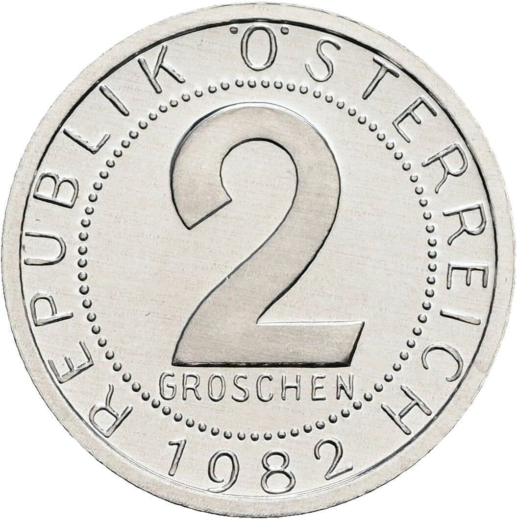 2 Groschen 1982 – Vorderseite