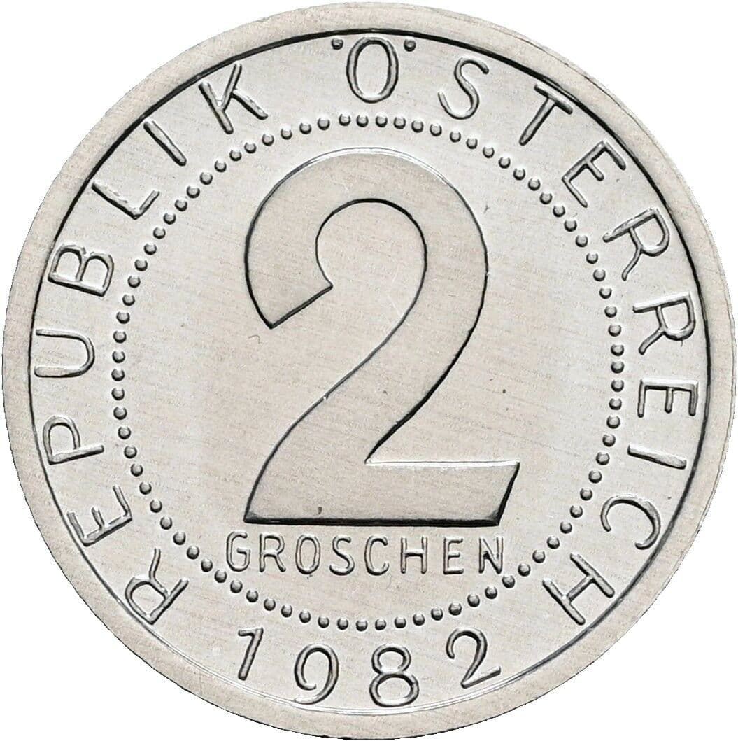 2 Groschen 1982 – Vorderseite