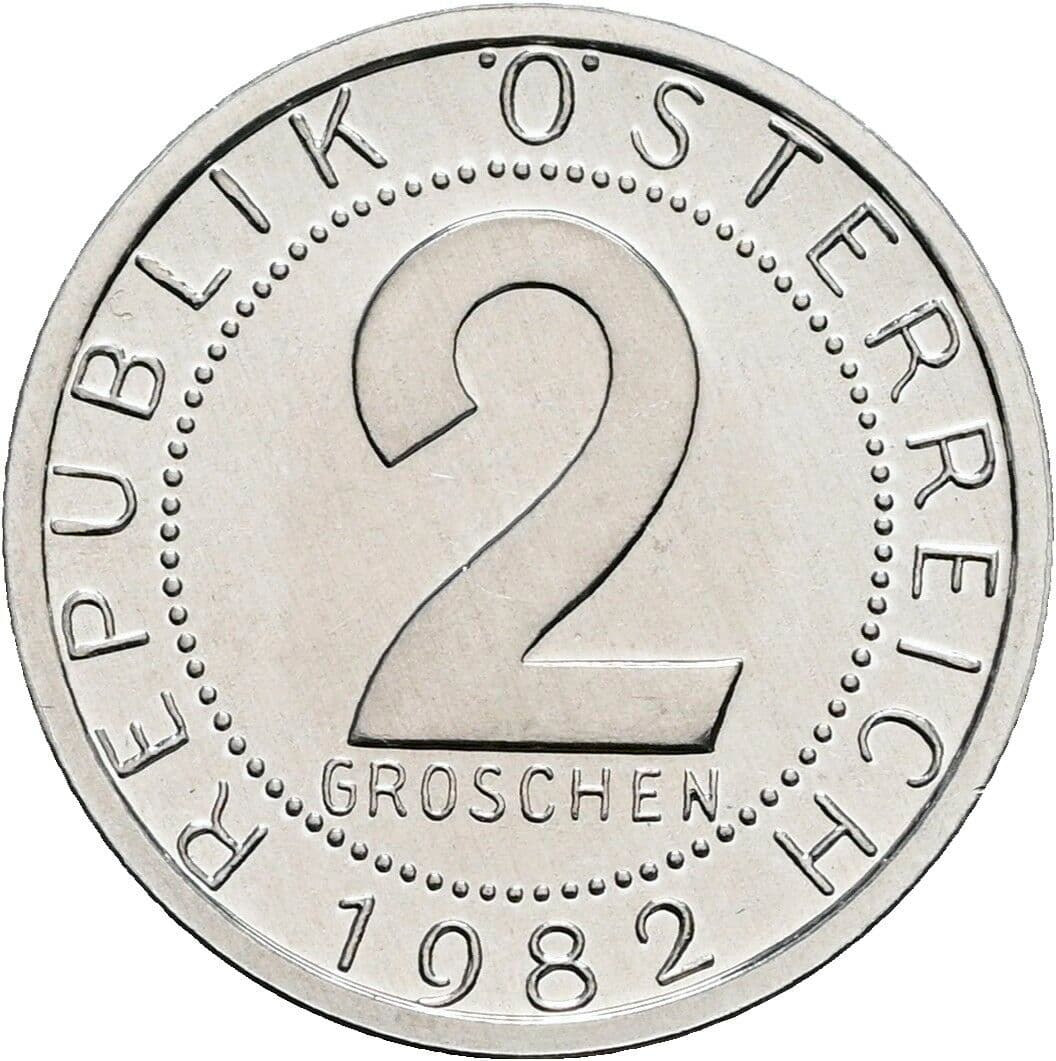 2 Groschen 1982 – Vorderseite