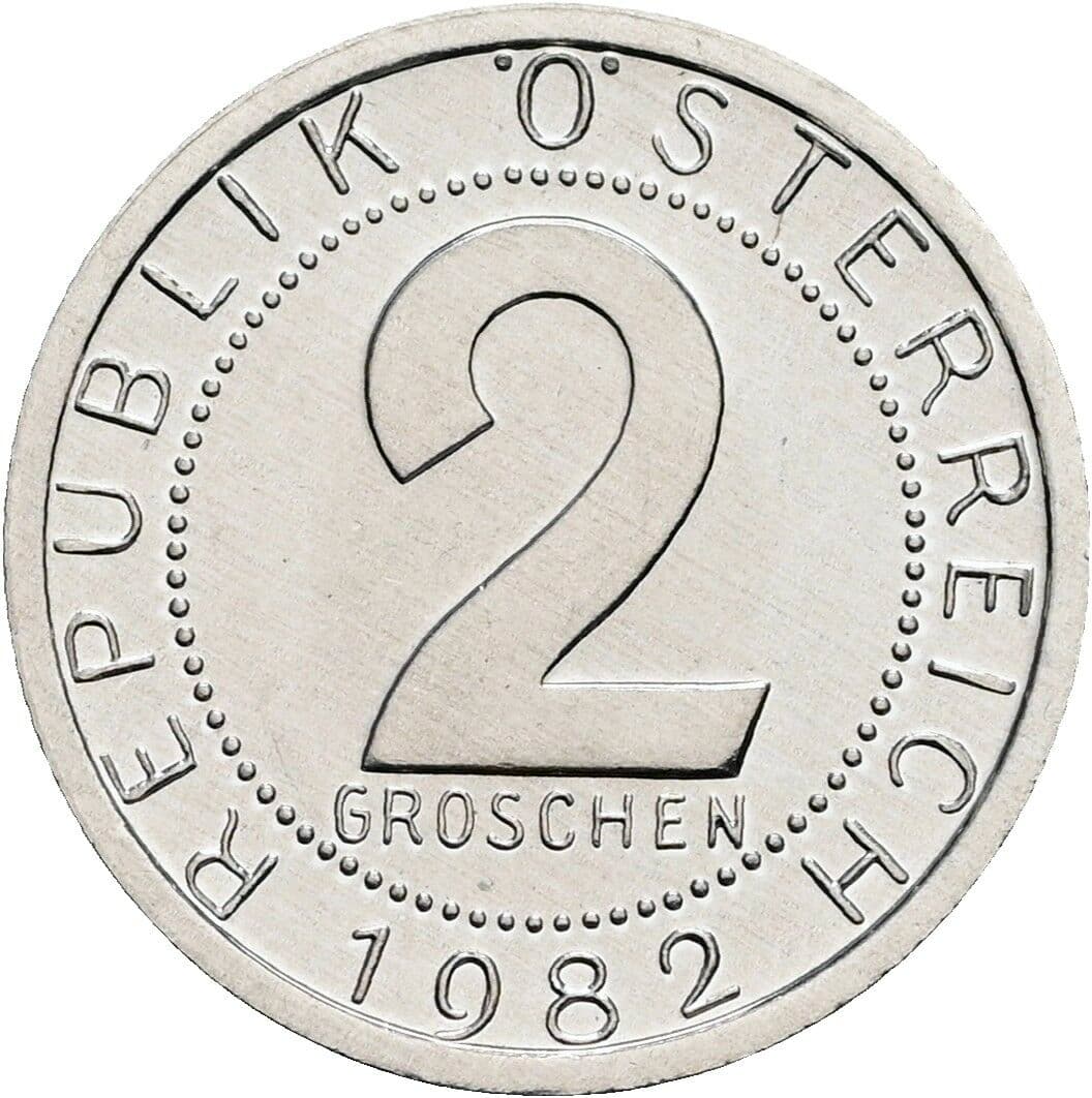 2 Groschen 1982 – Vorderseite