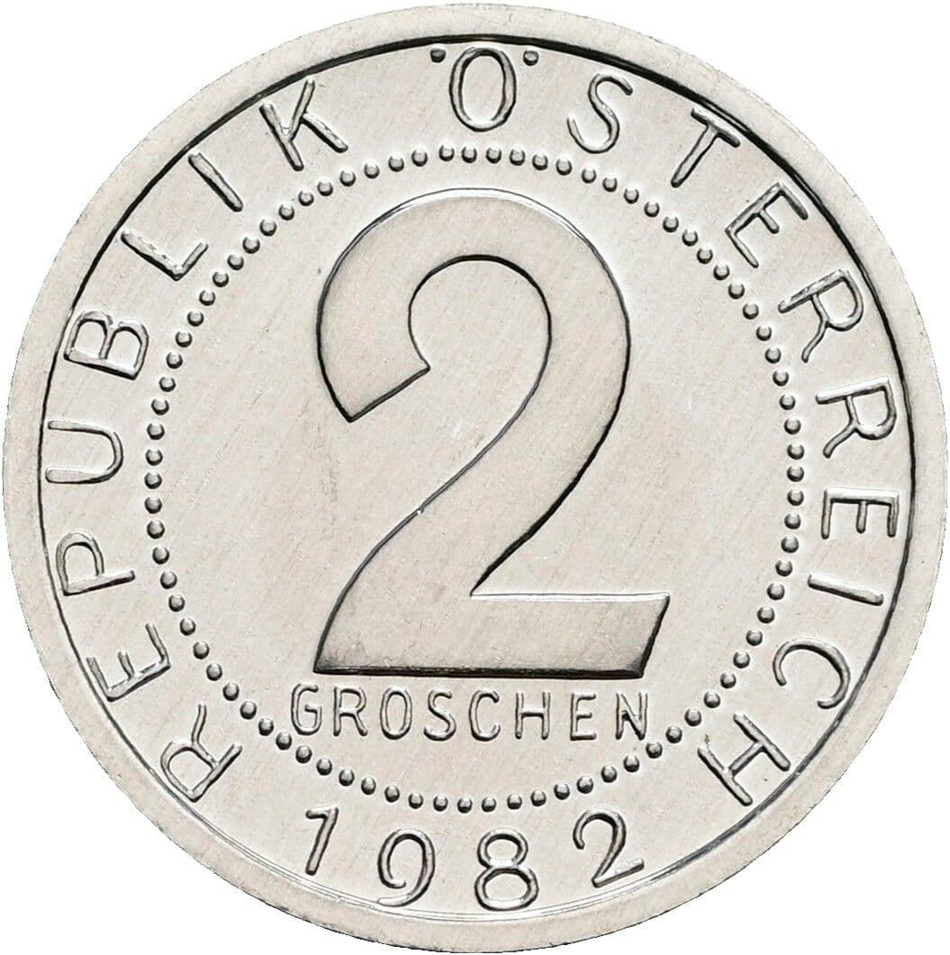 2 Groschen 1982 – Vorderseite