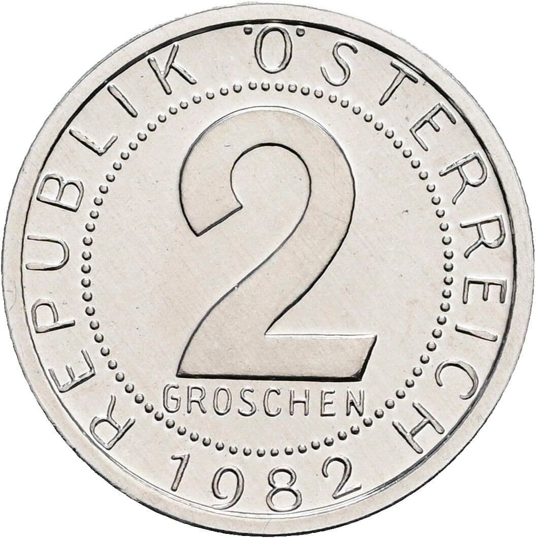 2 Groschen 1982 – Vorderseite