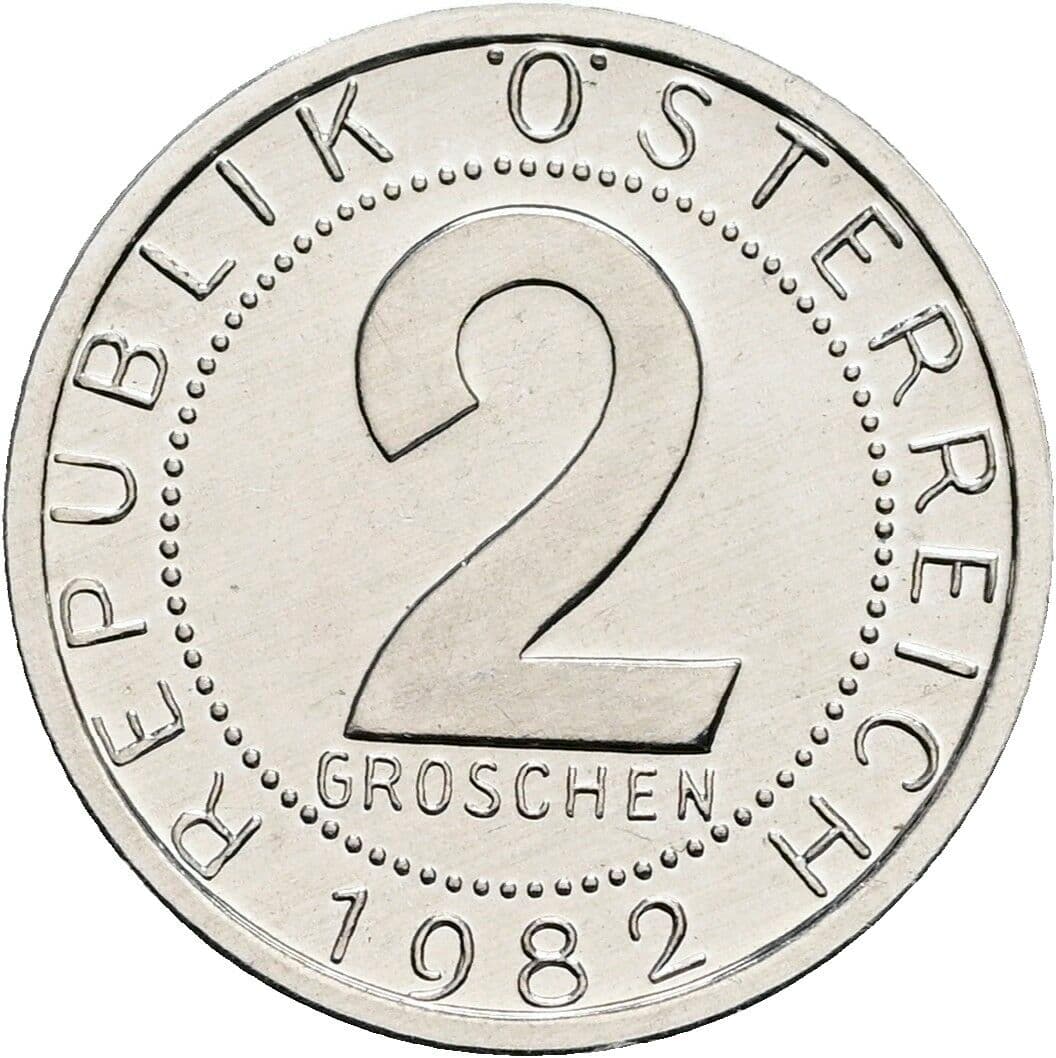 2 Groschen 1982 – Vorderseite