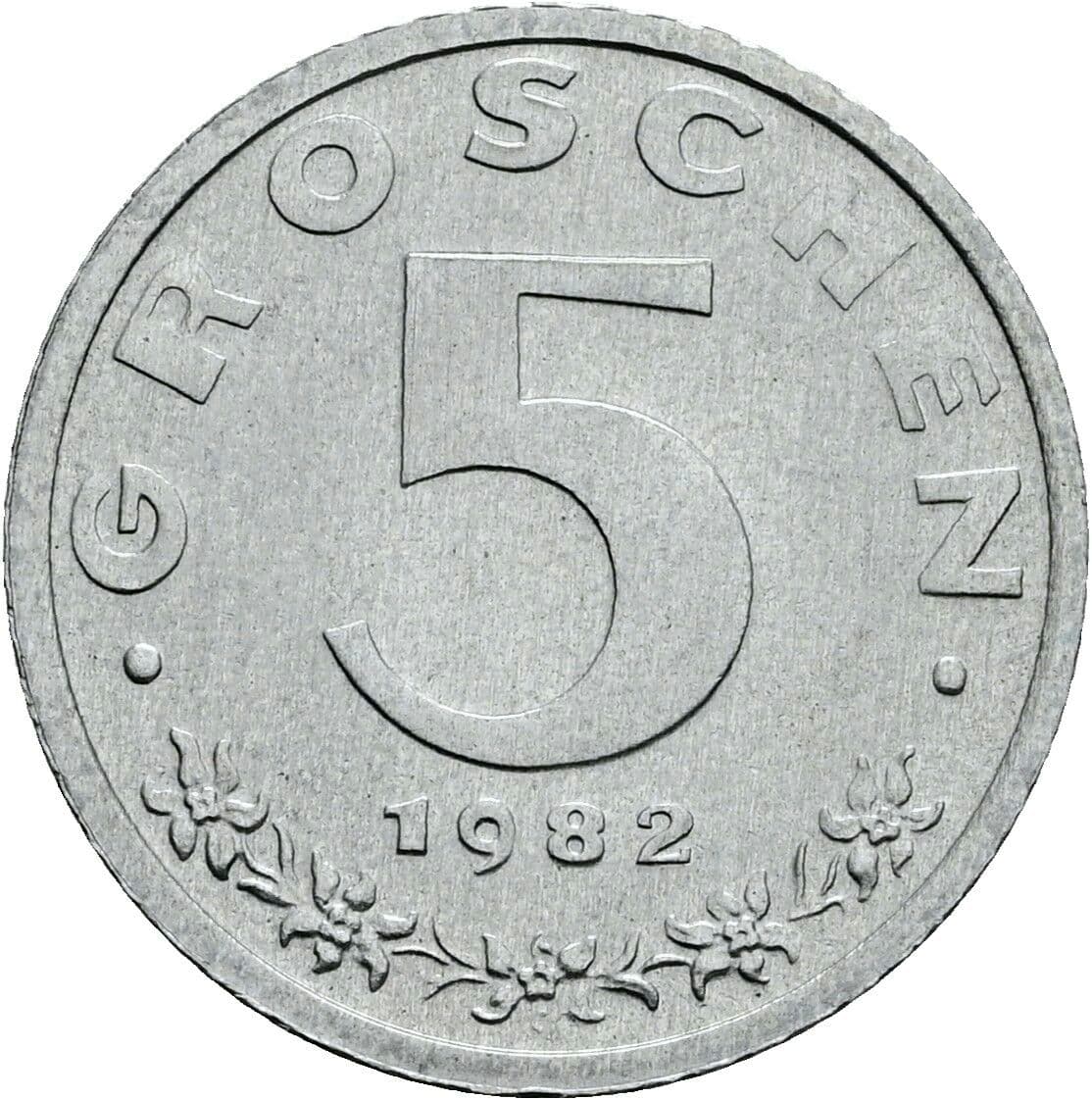 5 Groschen 1982 – Vorderseite