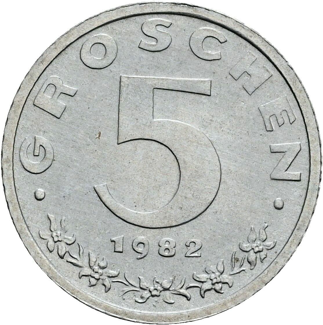 5 Groschen 1982 – Vorderseite