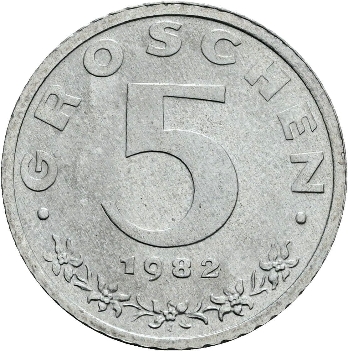 5 Groschen 1982 – Vorderseite