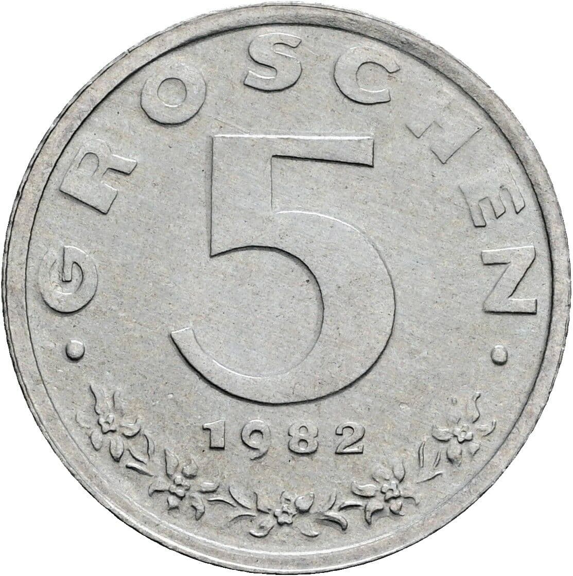 5 Groschen 1982 – Vorderseite