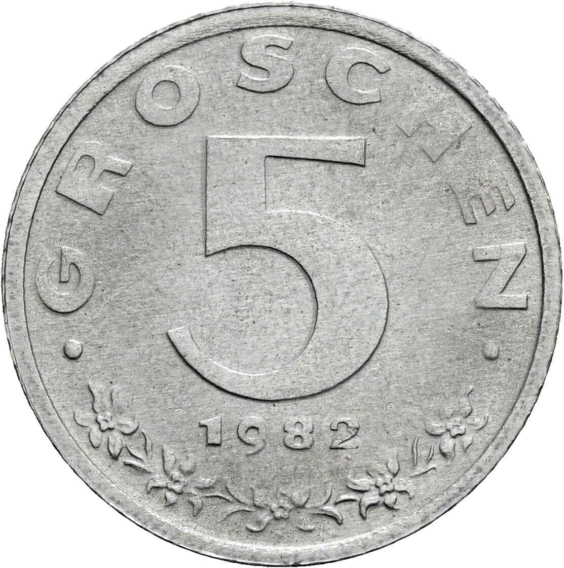 5 Groschen 1982 – Vorderseite