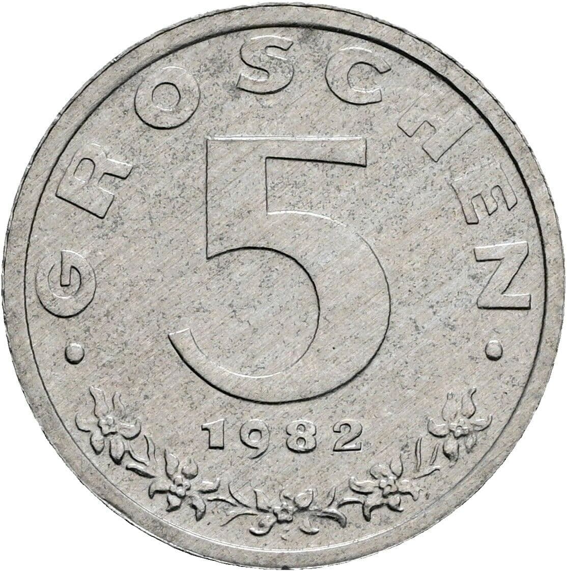 5 Groschen 1982 – Vorderseite