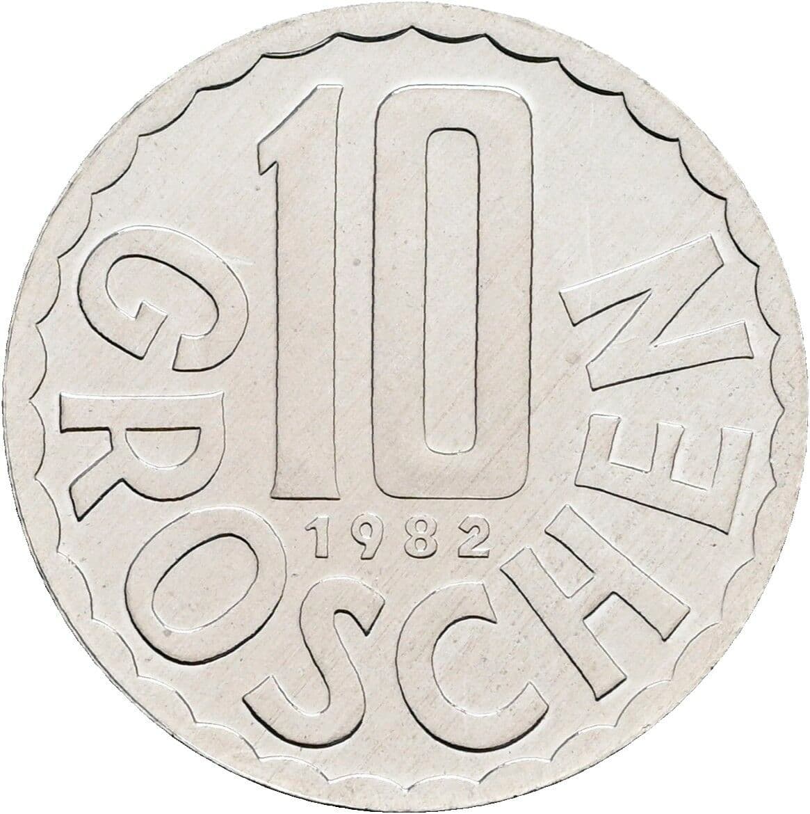 10 Groschen 1982 – Vorderseite