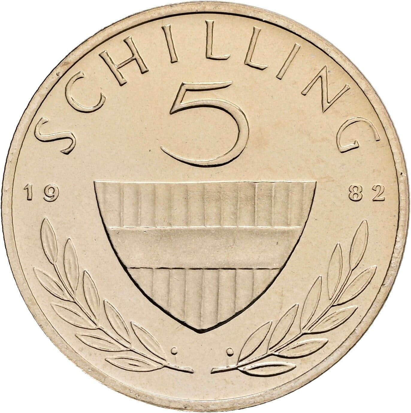 5 Schilling 1982 – Vorderseite