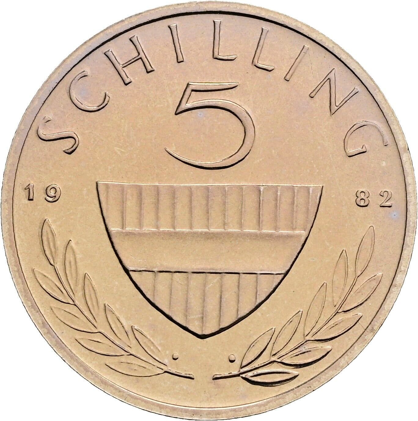 5 Schilling 1982 – Vorderseite