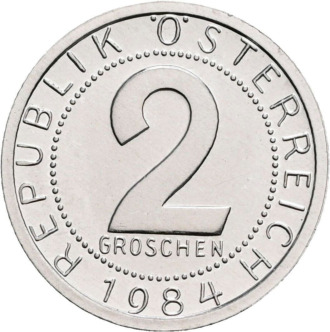 2 Groschen 1984 – Vorderseite