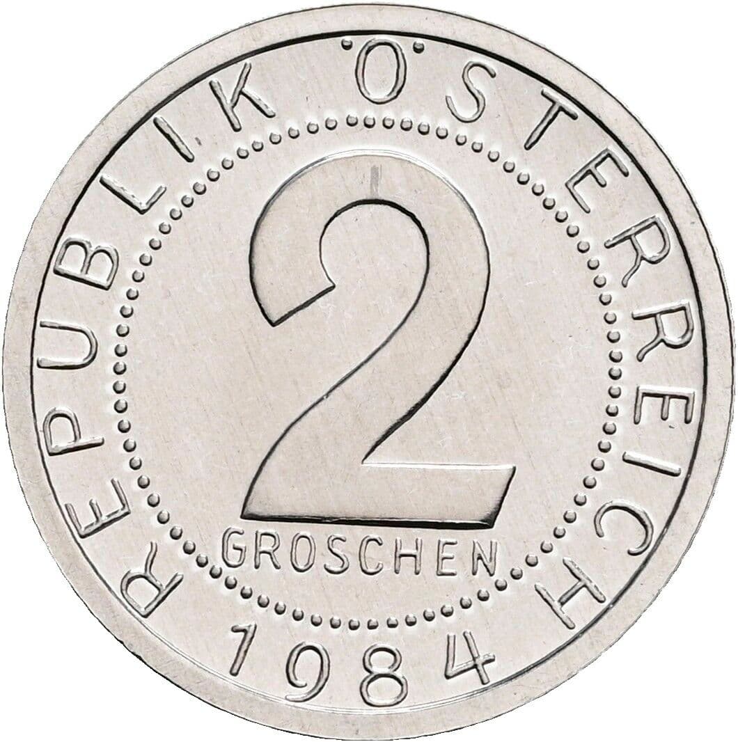 2 Groschen 1984 – Vorderseite