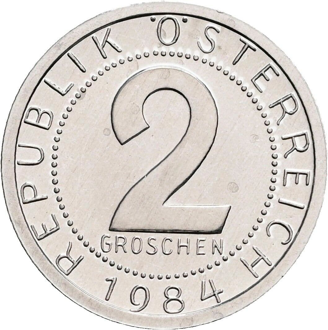 2 Groschen 1984 – Vorderseite