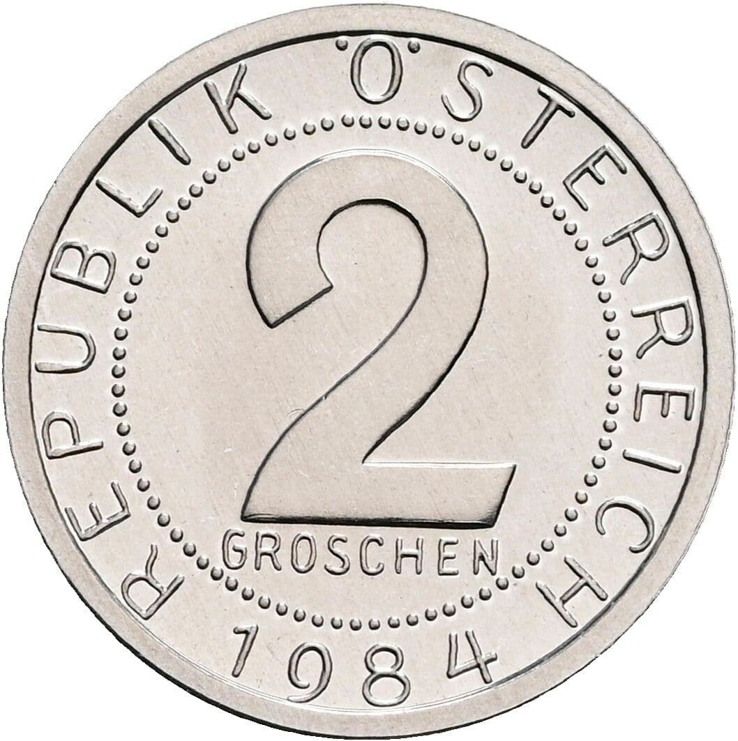 2 Groschen 1984 – Vorderseite