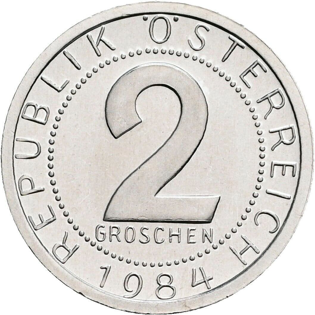 2 Groschen 1984 – Vorderseite