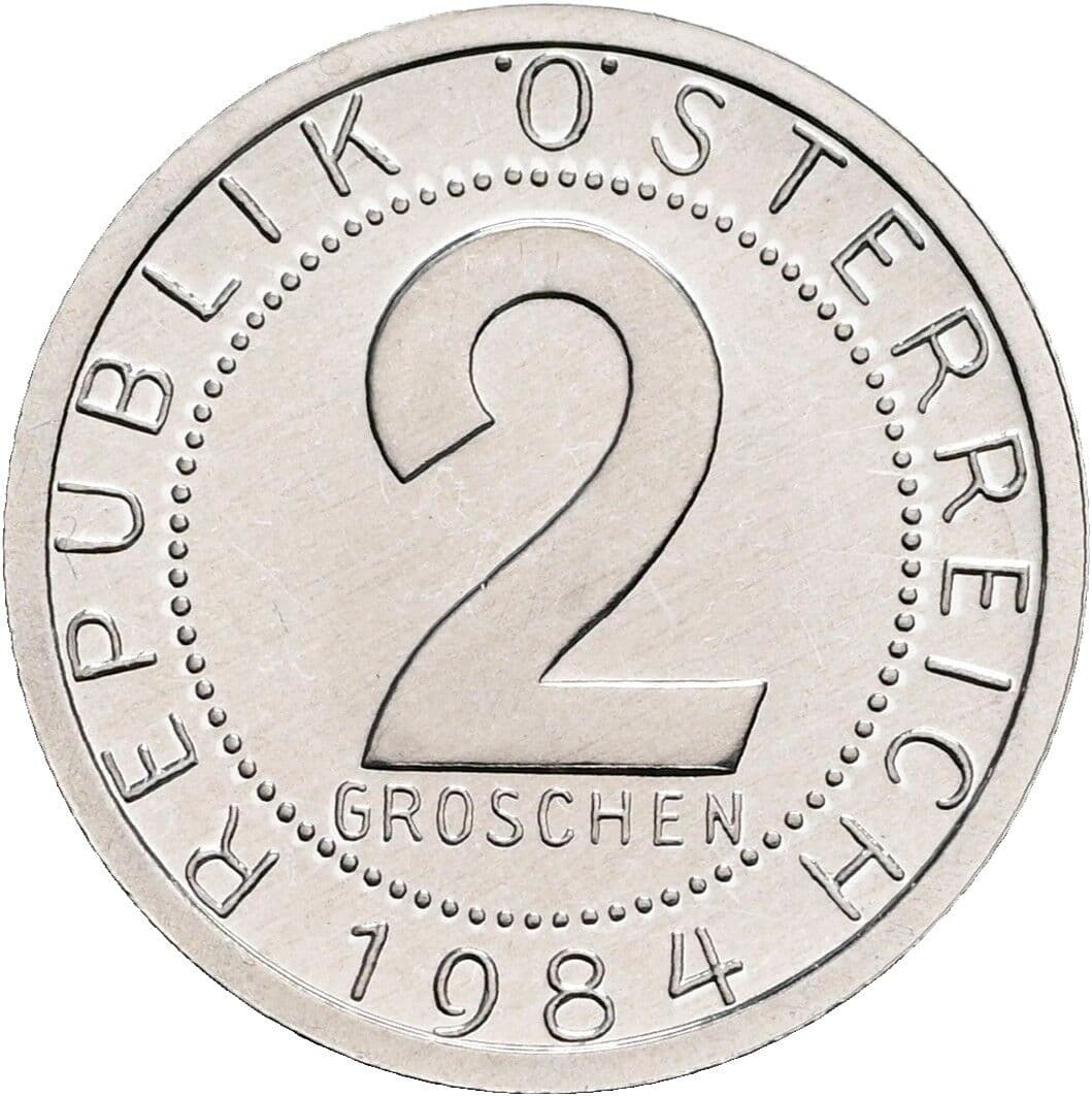 2 Groschen 1984 – Vorderseite