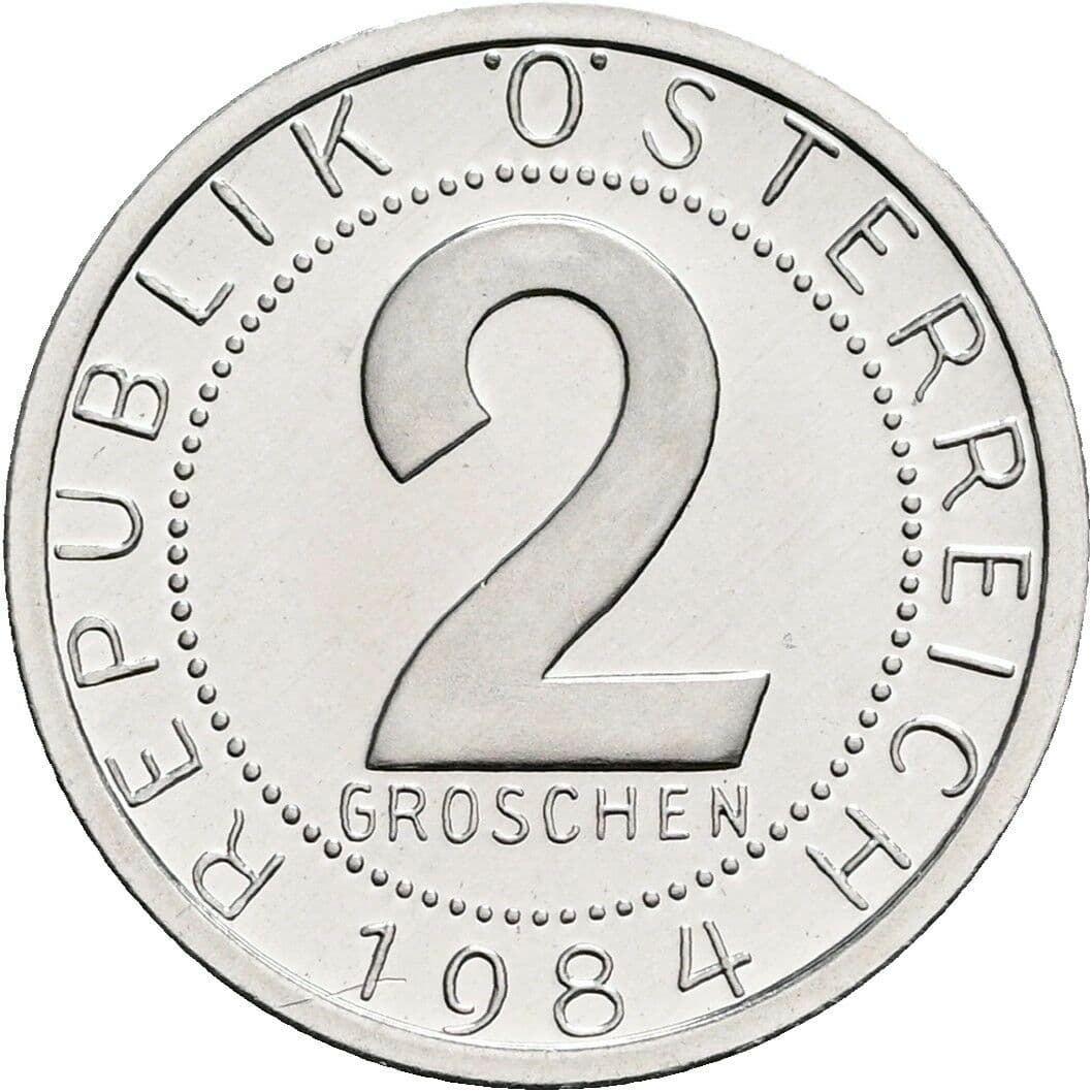 2 Groschen 1984 – Vorderseite