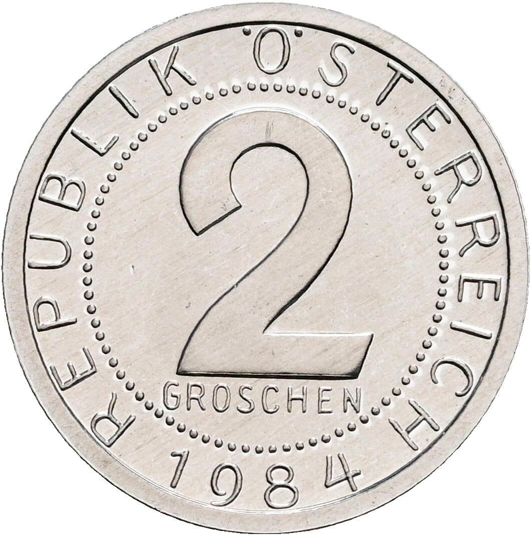 2 Groschen 1984 – Vorderseite